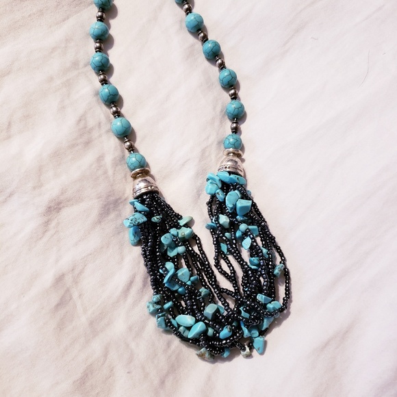 Turquoise necklace silver - Picture 3 of 4